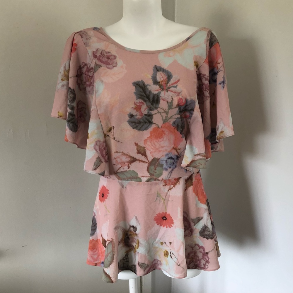 City Chic Summer Rose Ruffle Top - Picture 3 of 9